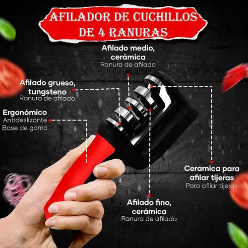 Afilador de Cuchillos 3 en 1 — Precisión, seguridad y comodidad en tu cocina