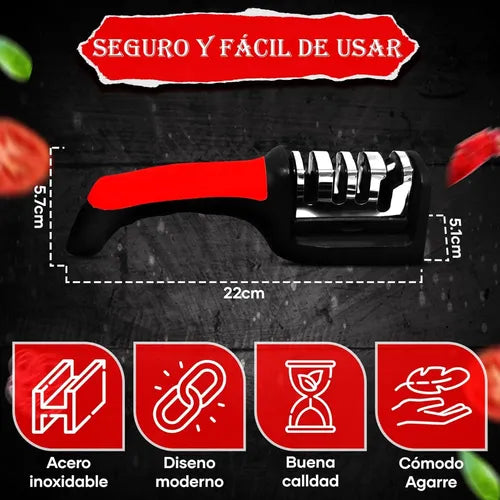 Afilador de Cuchillos 3 en 1 — Precisión, seguridad y comodidad en tu cocina